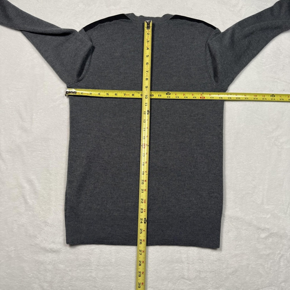 Banana Republic Sweater Mens Medium Gray Merino Wool Crewneck Pullover‎ Knit - Picture 6 of 9